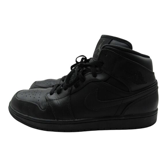 Nike Air Jordan 1 Mid Triple Black 554724-010 Men\'s Shoes Size 13 main image 8